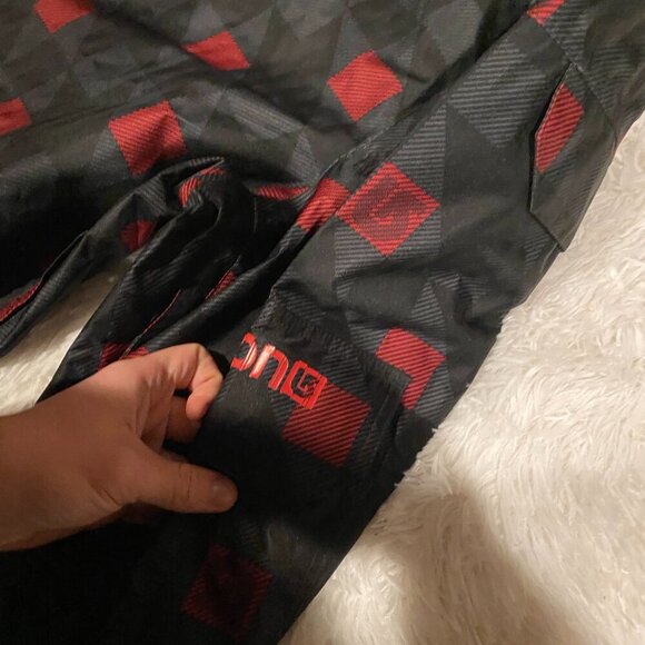 Vintage 90s Burton Dryride Checkered Pattern Flannel Snowpants Small Red Black - Picture 5 of 9